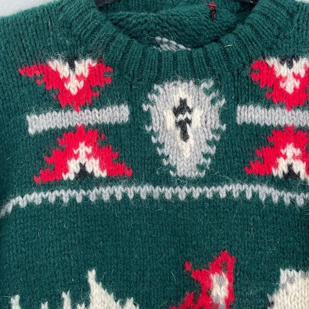 90s Vintage Polo Ralph Lauren Dog Sled Landscape Native Knit Sweater